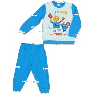 OVS Fiú pizsama, 86-os méret, kék és fehér, robot mintával - Gyerek pizsama, hálóing