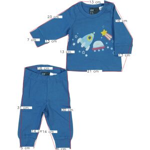 H&M niebieski zestaw piżamy z długim rękawem z nadrukiem rakiety kosmicznej dla chłopców, rozmiar 50 - H&M
