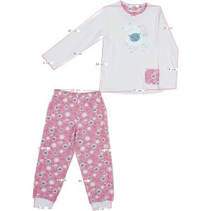 Pijamale pentru fete Esprit, mărimea 110, roz cu imprimeu cu oi - Esprit