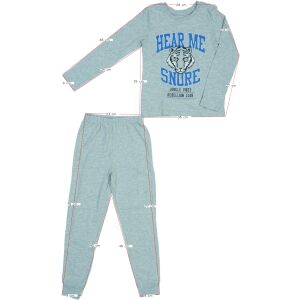 Пижама за момчета George, сив потник с дълъг ръкав с щампа на тигър и текст 'Hear me Snore', съчетаващи се сиви панталони, размер 134 - Бебе & Малко дете
