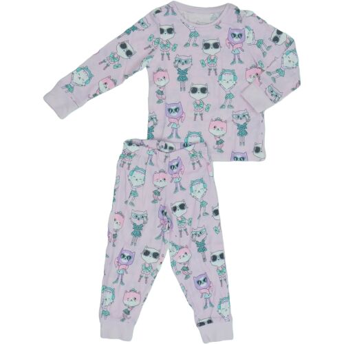 Set de pijama C&A pentru fete, roz cu pisici, Mărime 98