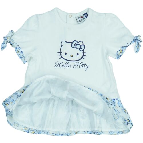 Hello Kitty lány ruha, fehér kék virágmintával, 86-os méret - Hello Kitty