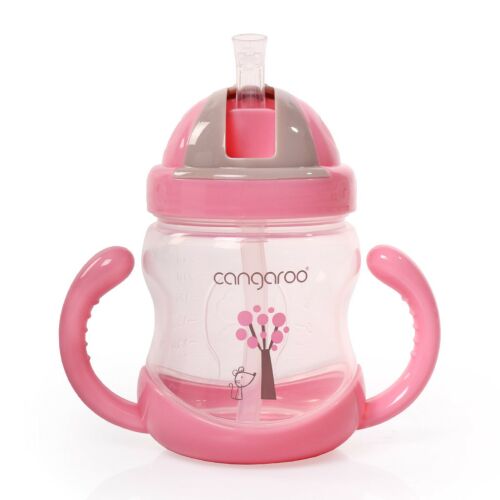 Cangaroo Boo szívószálas pohár 280 ml 6hó+ rózsaszín 128377685