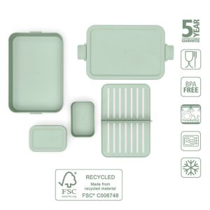 Brabantia Make&Take 1006291 Cutie pentru alimente, 2 l, Cu separatoare, Inchidere etansa, fara BPA, Verde 136064558 - Cutii alimentare