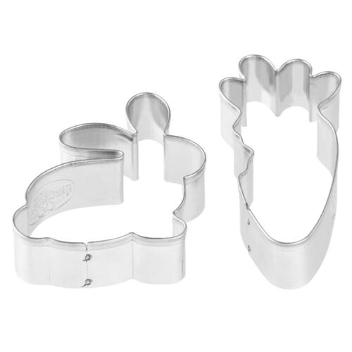 2 db-os nyúl- és répatorta forma készlet Dr.Oetker 1877, 2 modell, Rozsdamentes acél, Ezüst