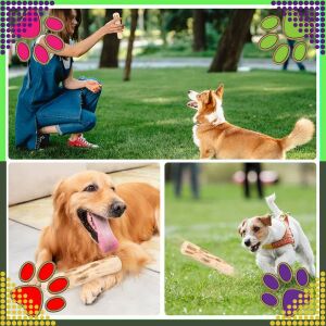 Băț de mestecat din lemn natural pentru câini, jucărie durabilă pentru câini, 20x3,5 cm - Jucării pentru câini