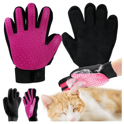 Rukavicová kefa na česanie srsti, škrabanie, umývanie a masáž psov a mačiek 128403262
