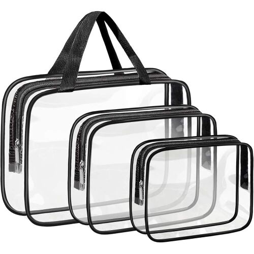 Praktikus Átlátszó Kozmetikai Táskaszett - 3 db