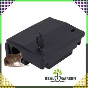 Stație de control a otravii pentru șobolani și șoareci, capcană XXL mare, care arată un șoarece intrând în capcană - Articole antidăunători