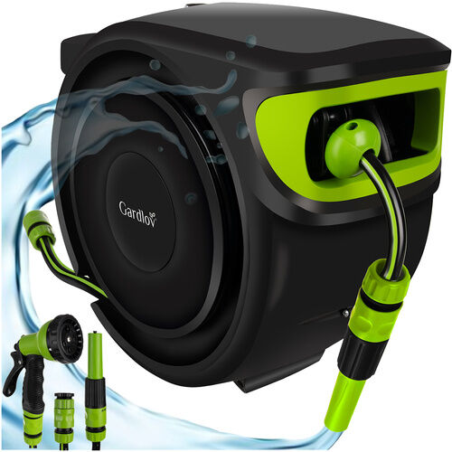 GardLov automata kerti Tömlődob készlet 25m - Fekete, Zöld