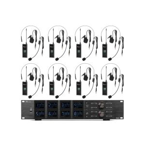 Power Dynamics PD528B UHF vezeték nélküli mikrofonkészlet + 8 db fejmikrofon szett 128404139 - Mikrofon