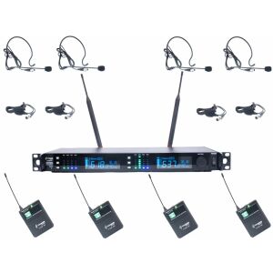 Thunder U-4308 4HT UHF professzionális rádiós mikrofon (4 db CSÍPTETŐS + 4 db FEJ mikrofon) + Koffer 128404141 - Mikrofon