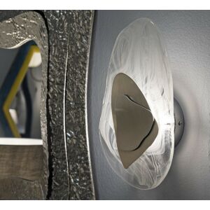 Ocean Silver fali lámpa, modern design, szabálytalan forma, füstfelhő ihlette, üveg és fém, 21x8x31 cm - Fali lámpa