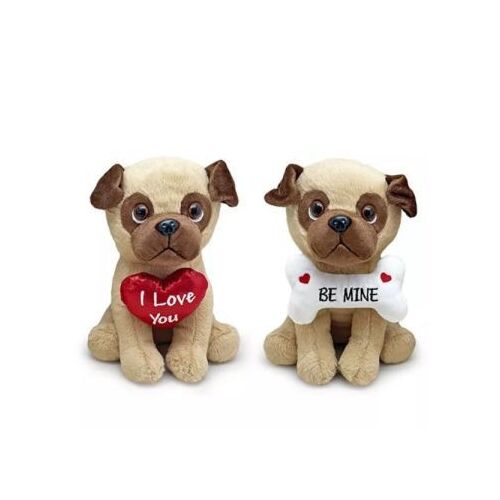 Mopsz plüssfigura felirattal, 20 cm - többféle 135902408