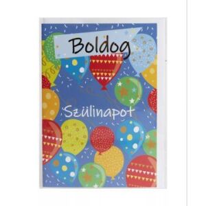 Felicitare la mulți ani limba maghiară - 13 x 19 cm - albastru 128420925 - Felicitări, invitații