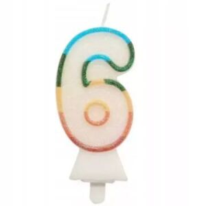 Bunte Kerze mit Zahl 8,5 cm - 6 135901415 - Godan