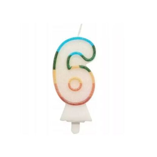 Lumânare colorată cu număr 8.5 cm - 6 135901415
