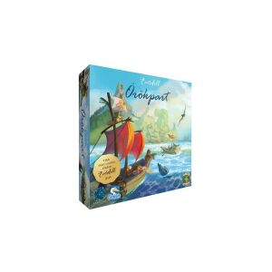 Everdell Örökpart társasjáték doboz, színes illusztrációval egy hajóról, amely egy varázslatos sziget felé hajózik - Gémklub