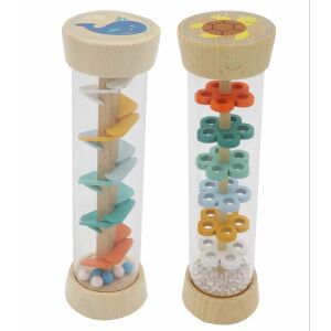 Esőcsináló henger, fa - dvije vrste drvene igračke za kišu za bebe i malu djecu - Glazbeni instrument - igračka