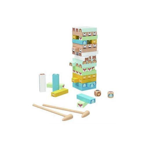 Tooky Toy: Állatos ügyességi építőjáték fából