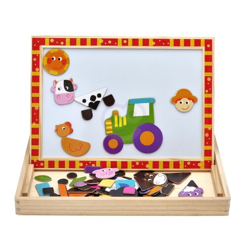 Tooky Toy Magnetische Bauernhof Puzzle Tafel mit Tiermagneten