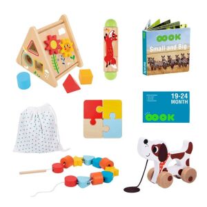 Tooky Toy Set de Invatare Montessori - Sortator de Forme, Puzzle, Caine de Tras, Jucarii de Stivuit - Premergatoare și Jocuri de dezvoltare pentru copii mici