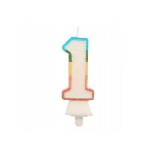 Színes számgyertya csillámmal, 8,5 cm - 1