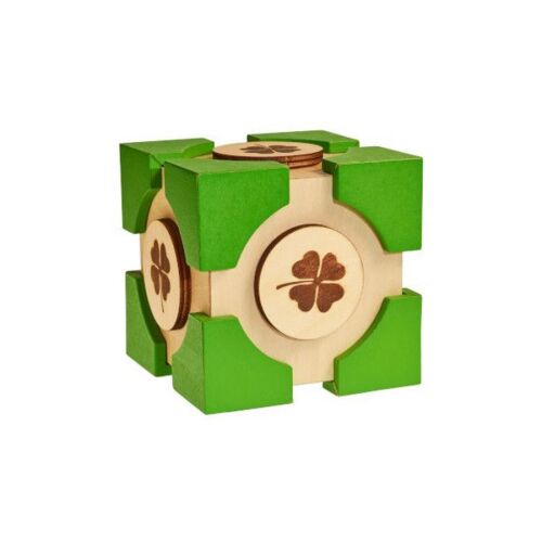 Secret Escape box - Lucky, négylevelű lóhere mintás fa puzzle - Eureka