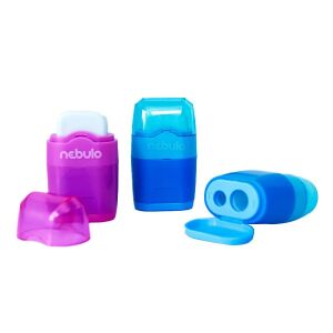 Hegyező NEBULO 2 lyukú tartályos radírral vegyes színekben 128421960 - Nebulo