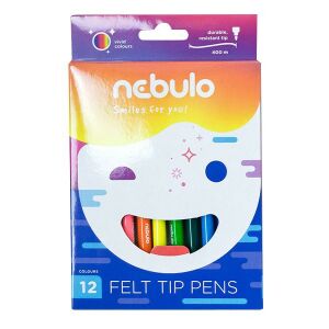 Filctoll NEBULO vízbázisú színes 12 darabos 128422324 - Nebulo