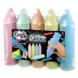 Set von fünf 19 cm langen Glitzer-Asphaltkreiden 128422511 - Kreiden