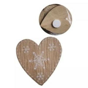 12 Stück Holzherzen mit Schneeflocken-Design, perfekt für Weihnachtsdekorationen - Weihnachten