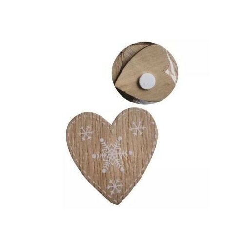 12 Stück Holzherzen mit Schneeflocken-Design, perfekt für Weihnachtsdekorationen