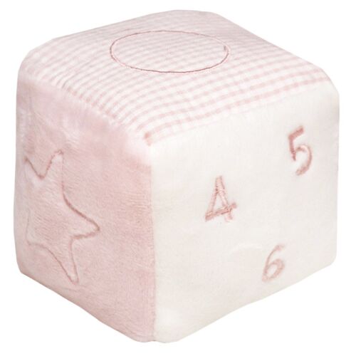 Csörgő kocka 8*8*8 cm rózsaszín 128423124