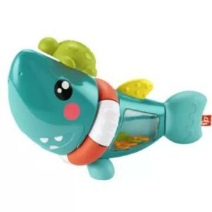 Fisher-Price Cápa baba játék, csörgővel, forgó gyűrűvel és teknőssel a tetején - Fisher Price