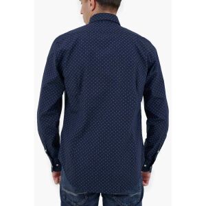 La Martina normál szabású ing virágos logóval ZMC020 Sötétkék L INTL 136143227 - Férfi ing