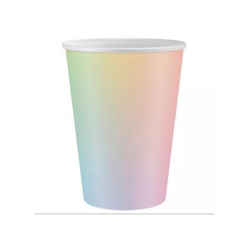 Szivárvány mintás papírpohár, 260 ml - 6 db-os 135901331