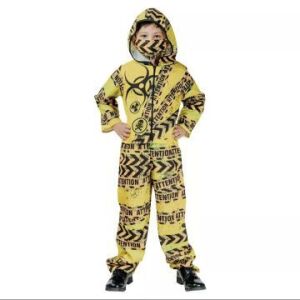 Gelber Biohazard-Overall-Kostüm für Kinder, Größe 110-120 cm - Godan