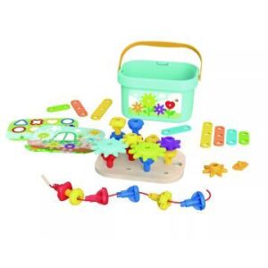 Tooky Toy: Fa építőkészlet vödörben - Kert