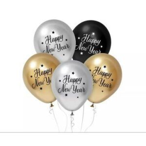 Beauty&Charm: Set mit Ballons mit der Aufschrift Happy New Year, 30 cm - 5 Stück 128423859 - Luftballons