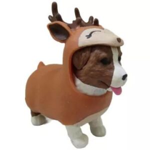 Dress Your Puppy Jack Russel kutya figurája, rénszarvas jelmezben - Figura