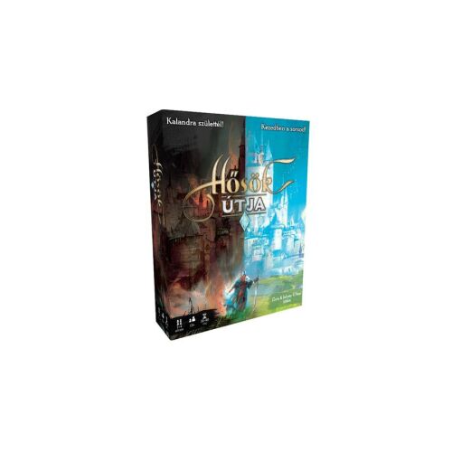 Hősök útja társasjáték doboz, fantasy témájú társasjáték felnőtteknek