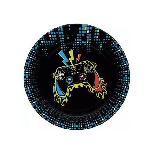 Papierteller mit Controller-Design, 18 cm - 8 Stück 135952447