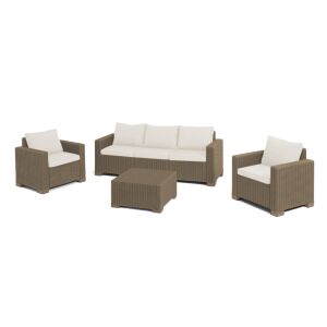 Keter California Cappuccino kerti bútor szett, 3 személyes kanapé, 2 fotel, dohányzóasztal, kültéri bútor, kerti bútor - Keter
