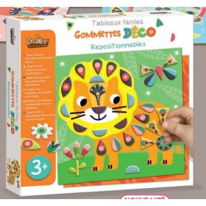 CreaLign Újrahasználható matricázós képek - Állatok, szórakoztató és oktató játék 3 éves kortól. Tartalmaz 5 képet és 184 áthelyezhető matricát. - Crealign