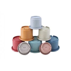 Magni Öko állatfigurás toronyépítő poharak, környezetbarát bébi játék kutya és macska mintával - Magni