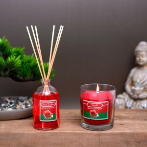 Illatgyertya és illatosító szett - alma &amp; fahéj - 120 g + 100 ml