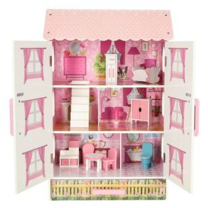 Fa babaház Lulilo Papilio rózsaszín 80cm