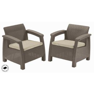 Kerti bútor Keter Corfu duo két fotel szett, cappuccino szín 128435737 - Kerti fotel & Szék