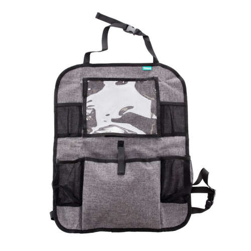 Zopa autósülés háttámla rendező tablet tartóval és többféle zsebbel, szürke